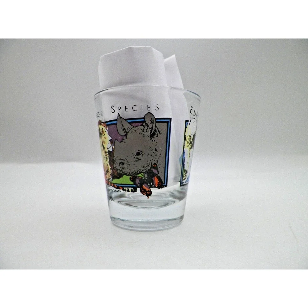 Vintage Sacramento Zoo Endangered Species Shot Glass Souvenir